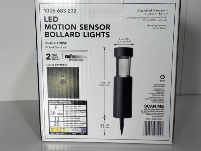Hampton Bay Bollard Lights LED Motion Sensor 2 Pack - Image 6